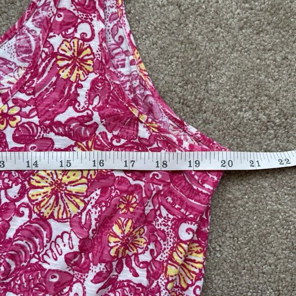 Lilly Pulitzer Dress XL Kori Fish Pink Chum Bucket Defined Waist Tank Preppy - Picture 5 of 8